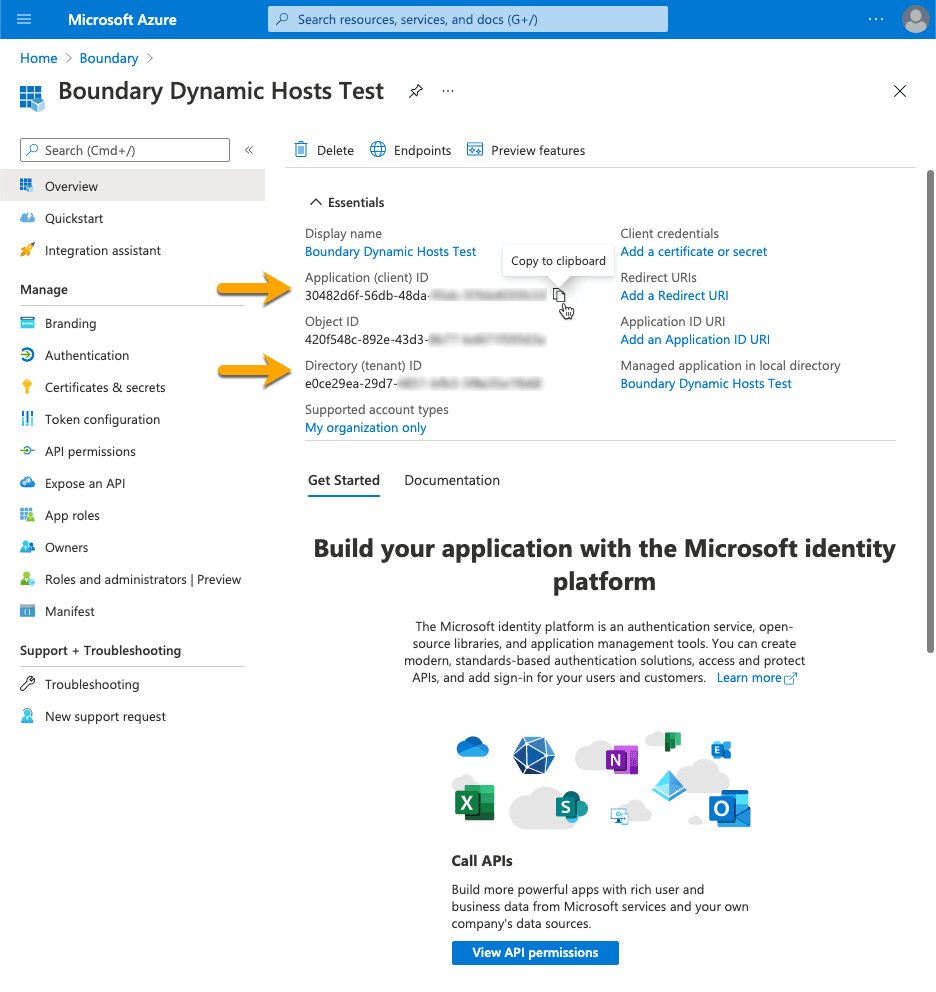 Azure Create Application